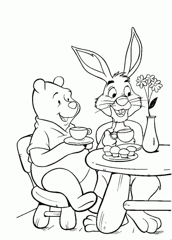Coloriage de Winnie et Coco lapin