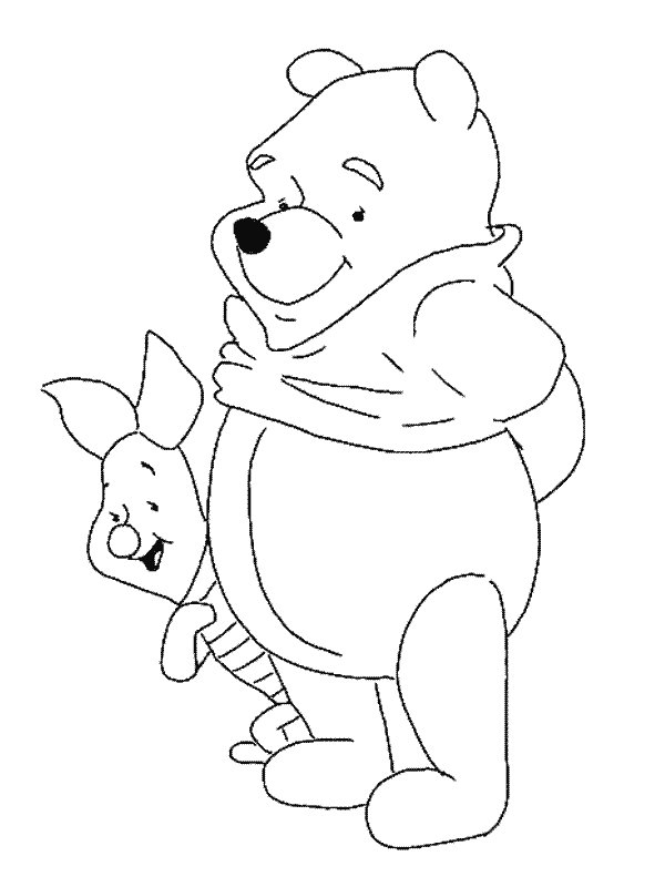 Coloriage de Winnie et Porcinet 