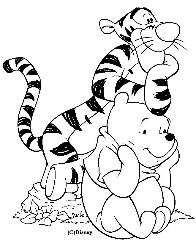 Coloriage de Winnie et Tigrou de Disney