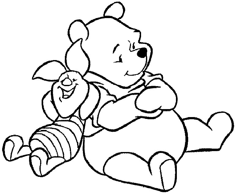 Coloriage de Winnie l'ourson et Porcinet