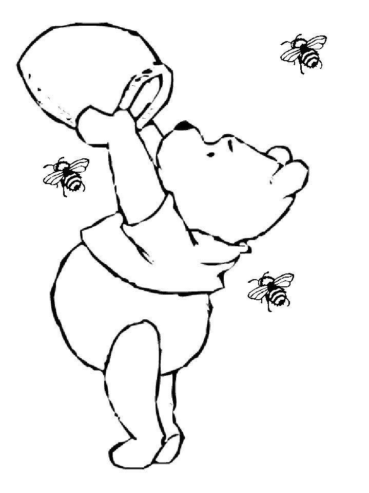 Coloriage de Winnie l'ourson facile