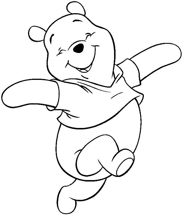Coloriage de Winnie l'ourson qui danse