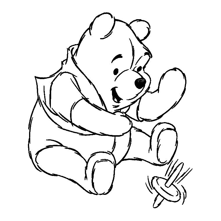 Coloriage de Winnie l'ourson qui joue 