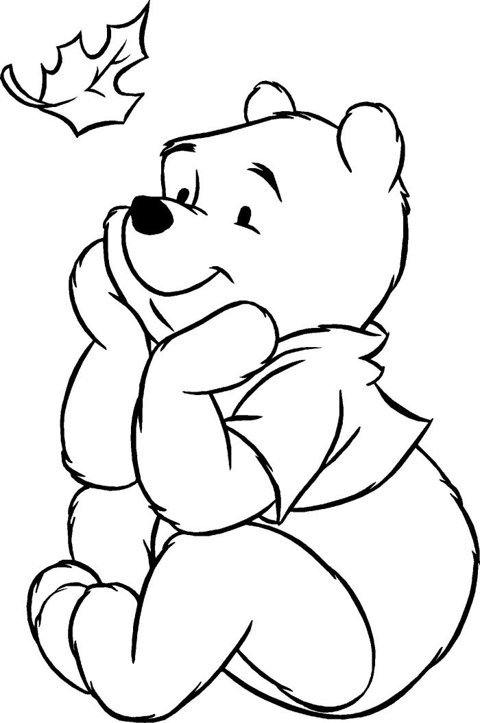 Coloriage de Winnie l'ourson qui pense