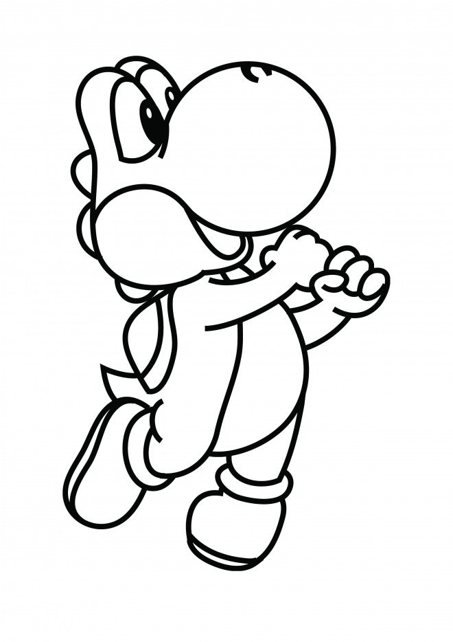 Coloriage de Yoshi heureux