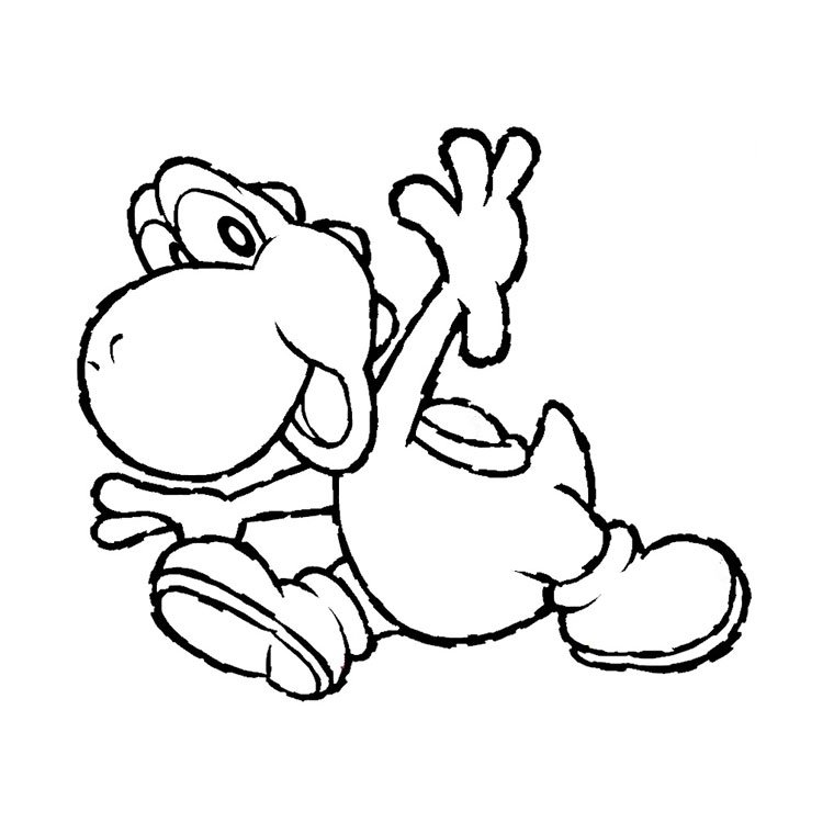 Coloriage de Yoshi qui danse