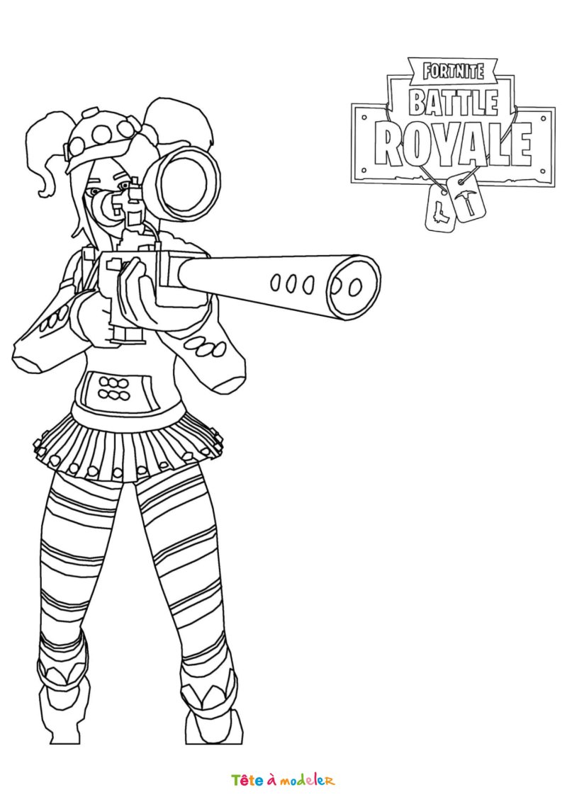 Coloriage de Zoey de Fortnite