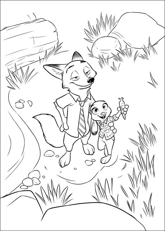 Coloriage de Zootopie à imprimer