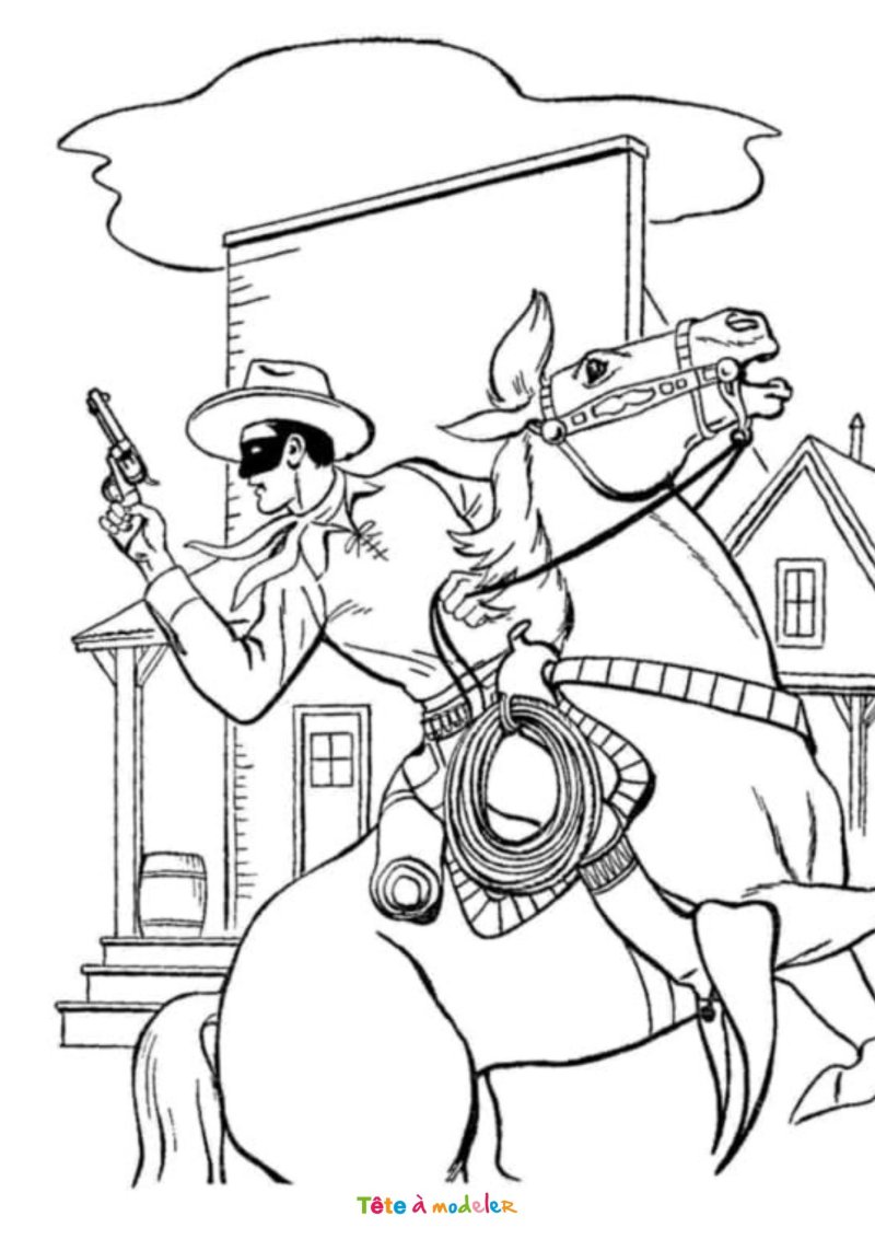 Coloriage de Zorro au combat