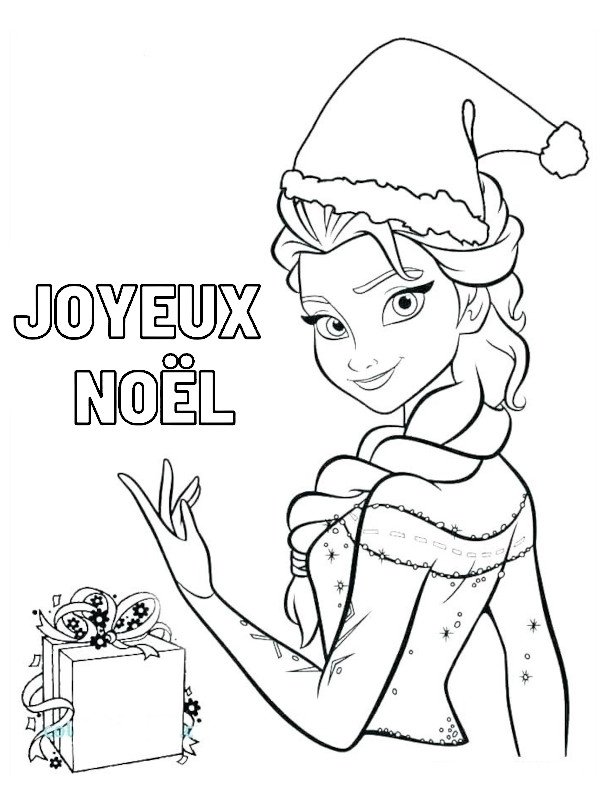 Coloriage d'Elsa à Noël
