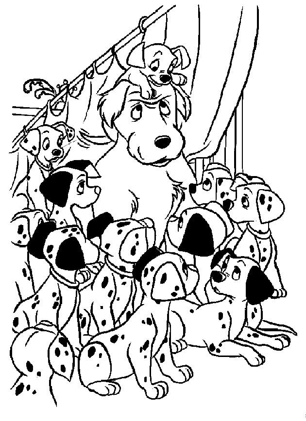 Coloriage des 101 dalmatiens à imprimer