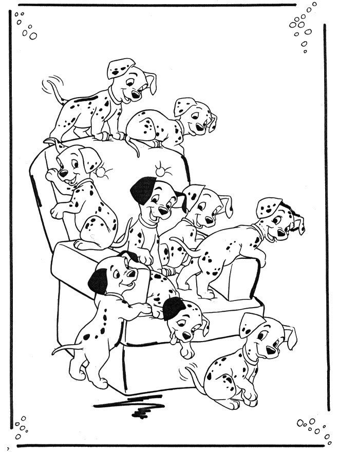 Coloriage des 101 dalmatiens facile