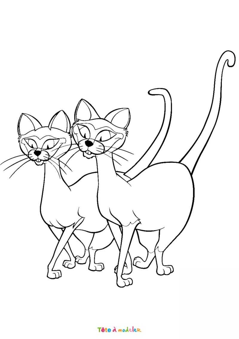 Coloriage des chats de la Belle et le Clochard