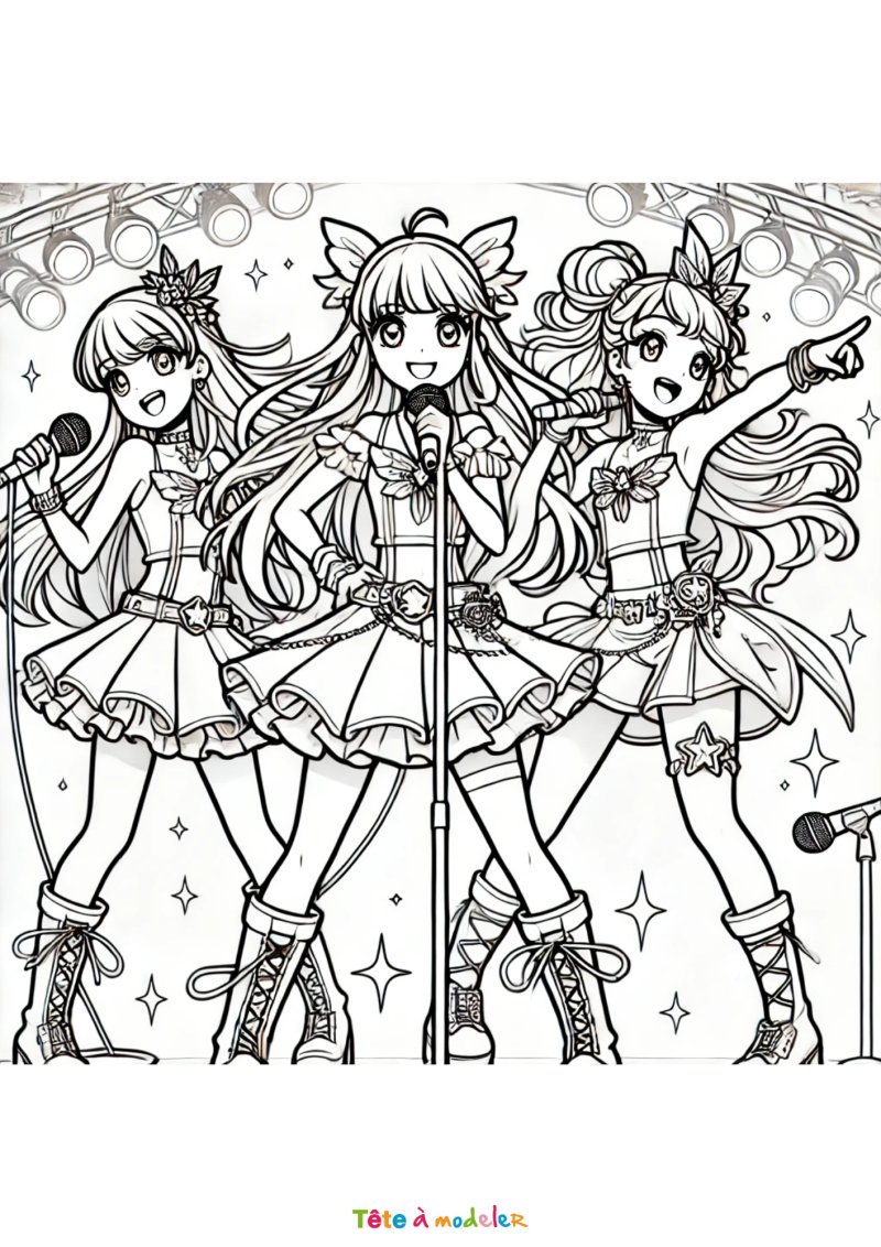 Coloriage des LoliRock sur scène