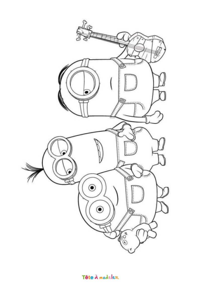 Coloriage des minions facile
