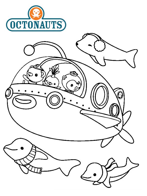 Coloriage des Octonauts dans un sous-marin