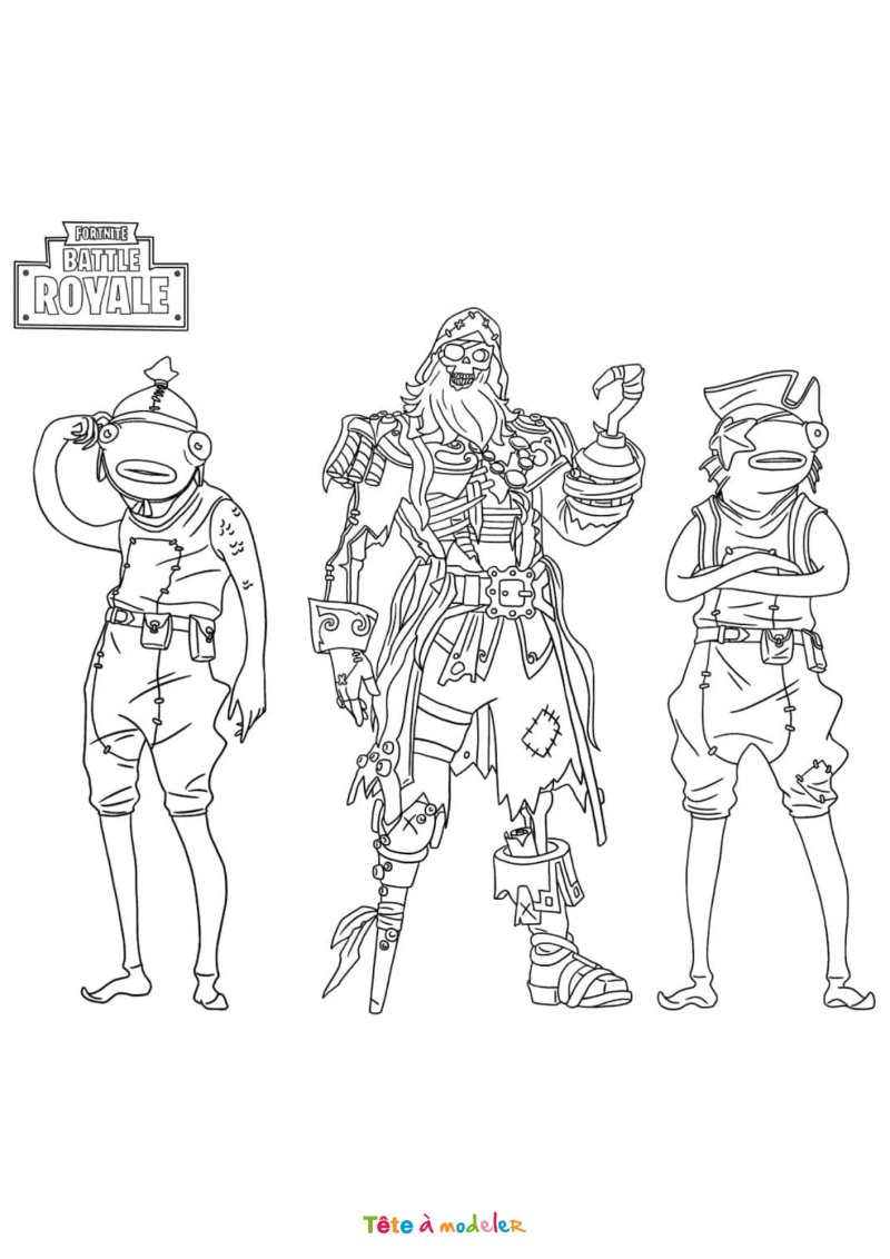Coloriage des personnages de Fortnite