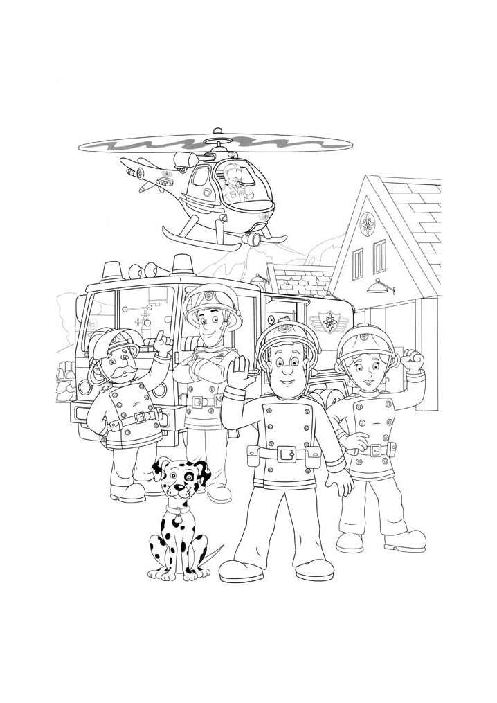 Coloriage des personnages de Sam le pompier
