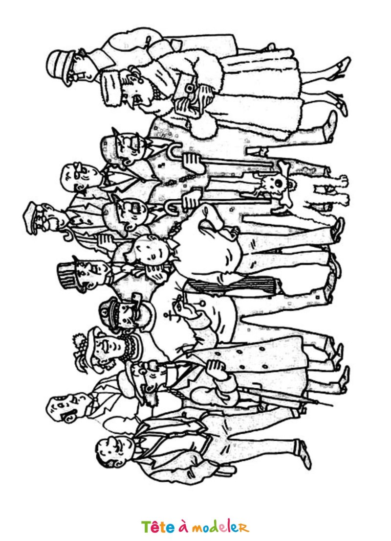 Coloriage des personnages de Tintin