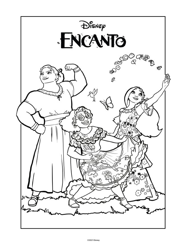 Coloriage des soeurs Madrigal - Encanto