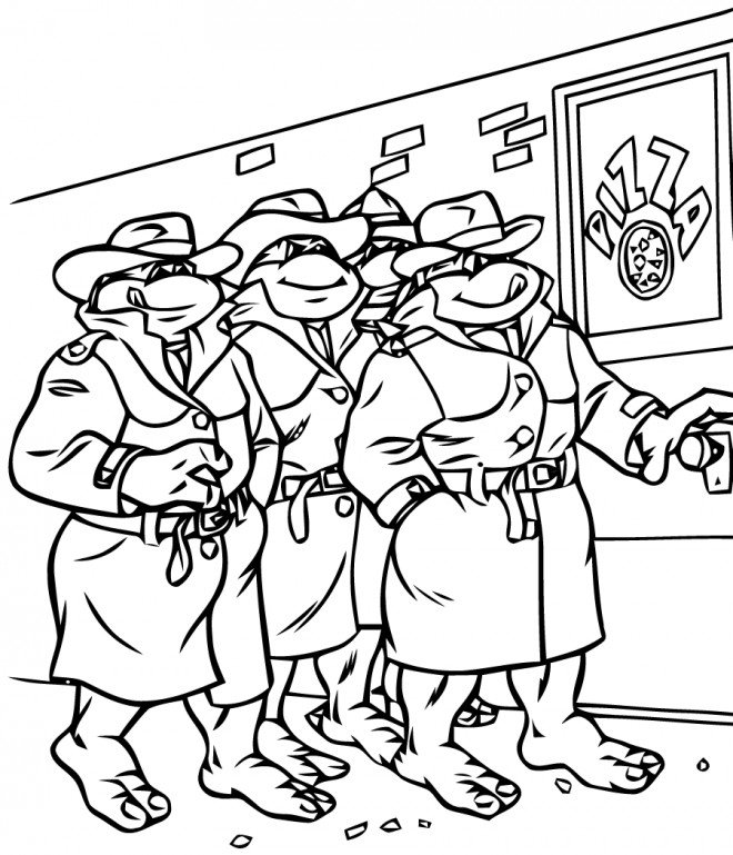 Coloriage des tortues ninja déguisées