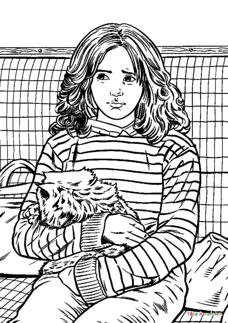Coloriage d'Hermione : l'amie d'Harry Potter