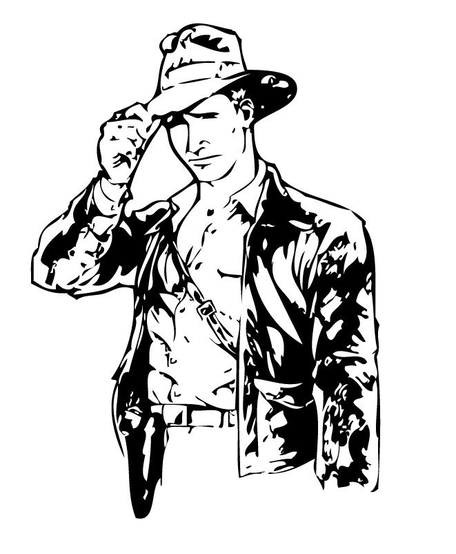 Coloriage d'Indiana Jones en pdf