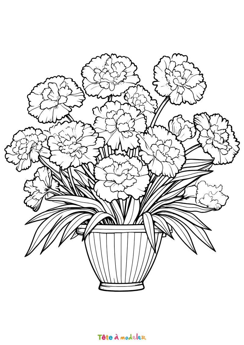 Coloriage d'oeillets