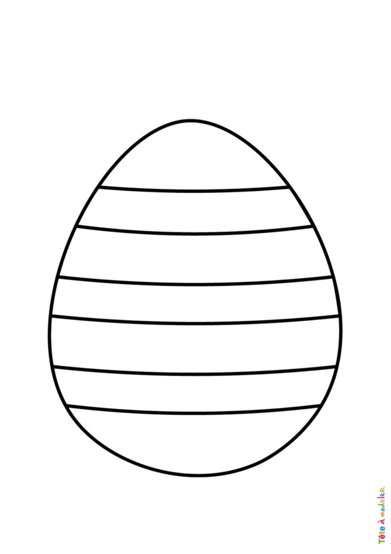 Coloriage d'un oeuf de Pâques à rayures