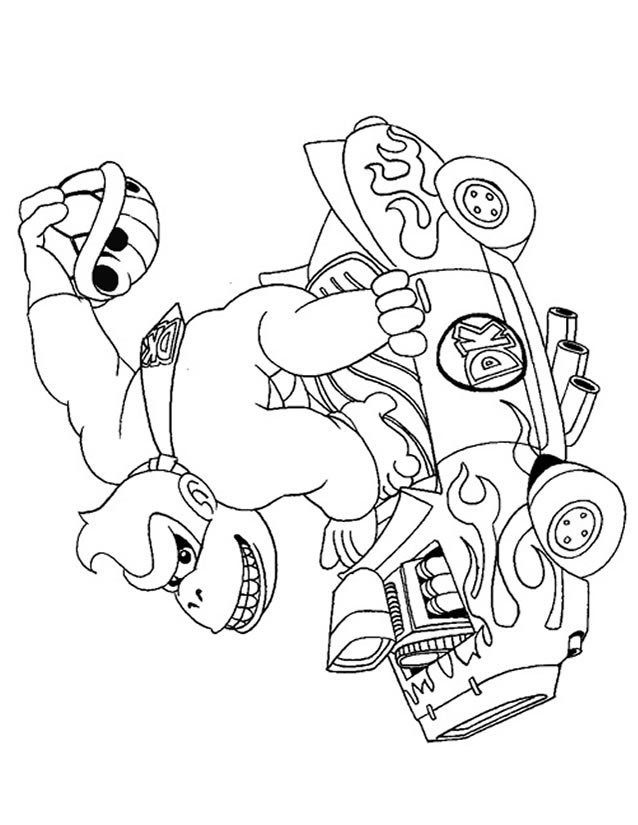 Coloriage Donkey Kong dans Mario Kart