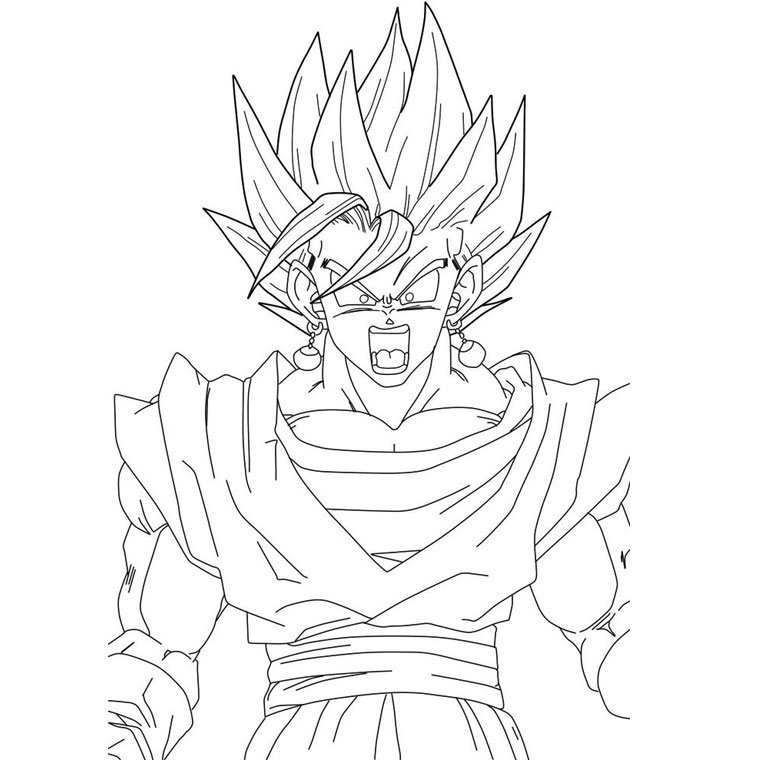 Coloriage Gogéta de Dragon Ball Z