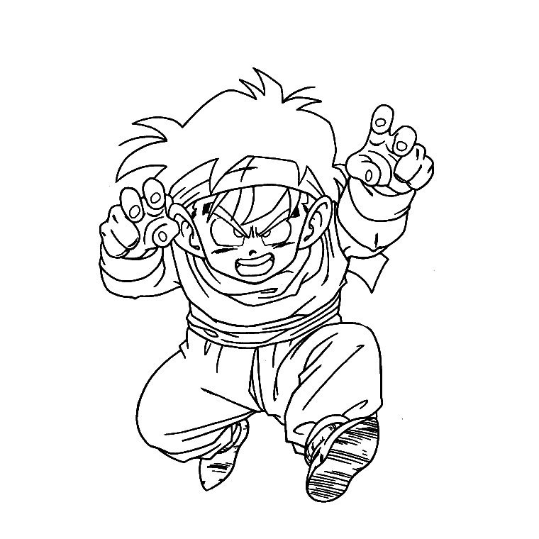 Coloriage Son Gohan de Dragon Ball Z