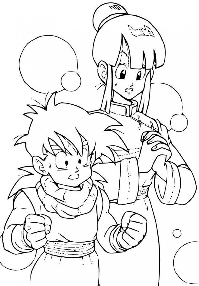 Coloriage de Chichi et Sangohan