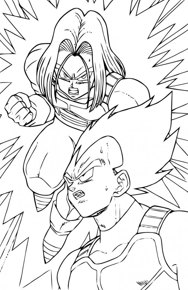 Coloriage de Trunks et Vegeta de Dragon Ball