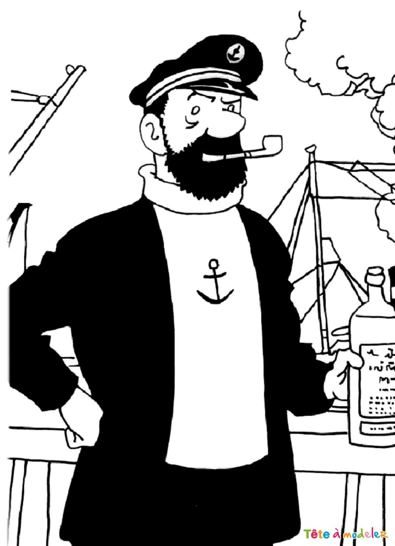 Coloriage du capitaine Haddock