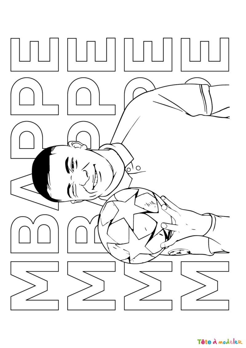 Coloriage du champion Mbappe