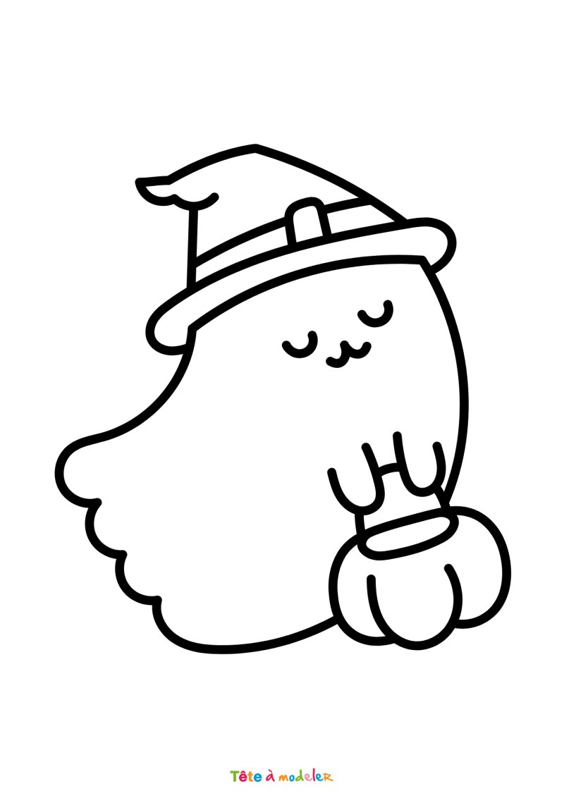 Coloriage d'un fantôme mignon