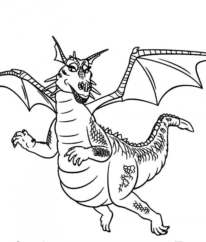 Coloriage du dragon de Shrek 
