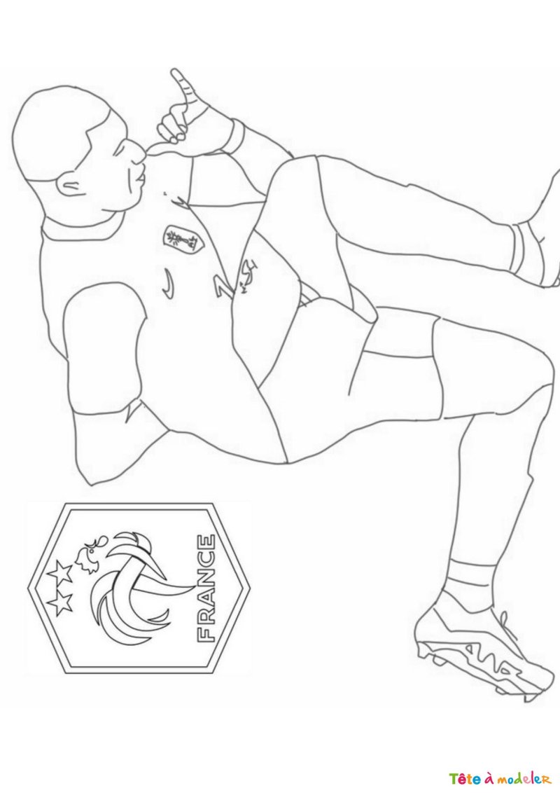 Coloriage du français Mbappe