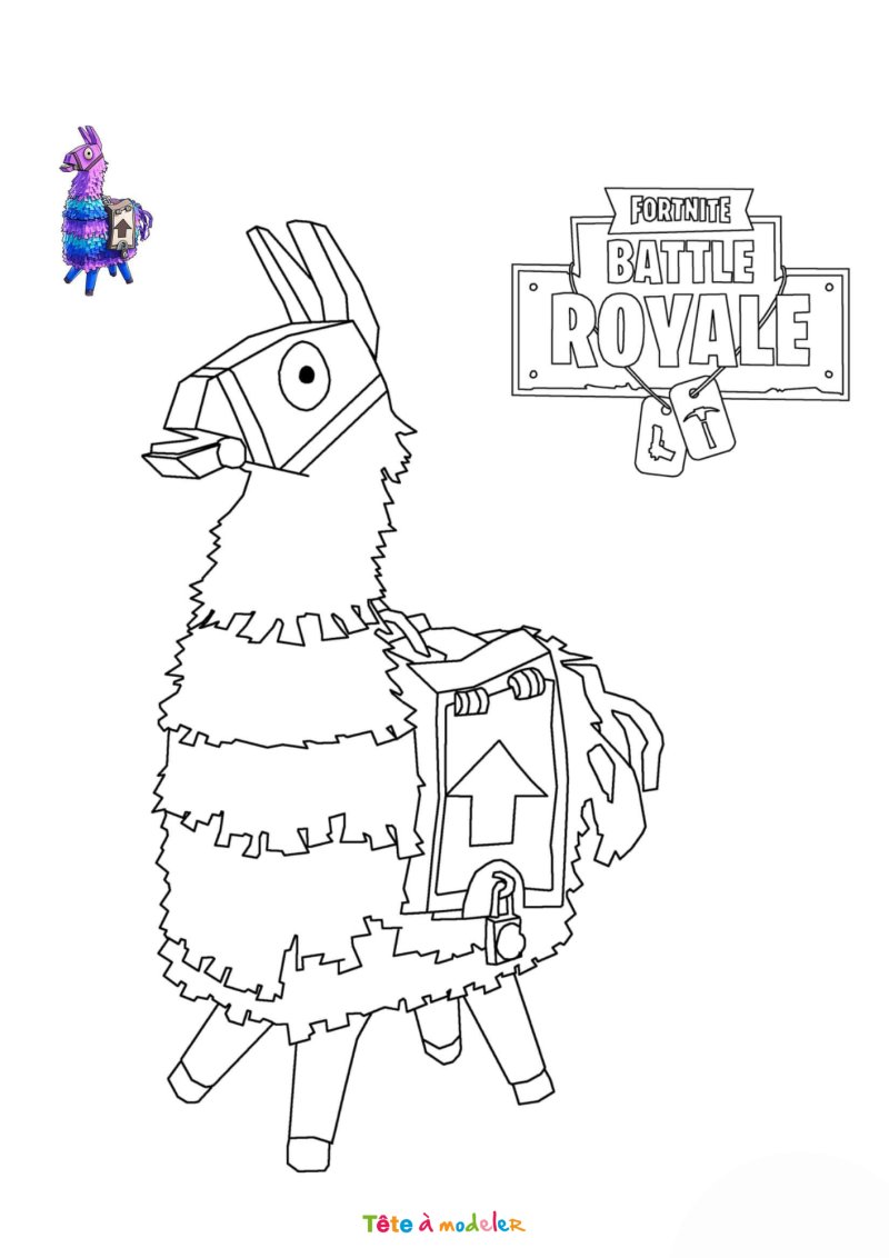 Coloriage du lama de Fortnite