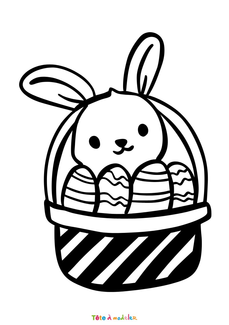 Coloriage du lapin au gros ventre