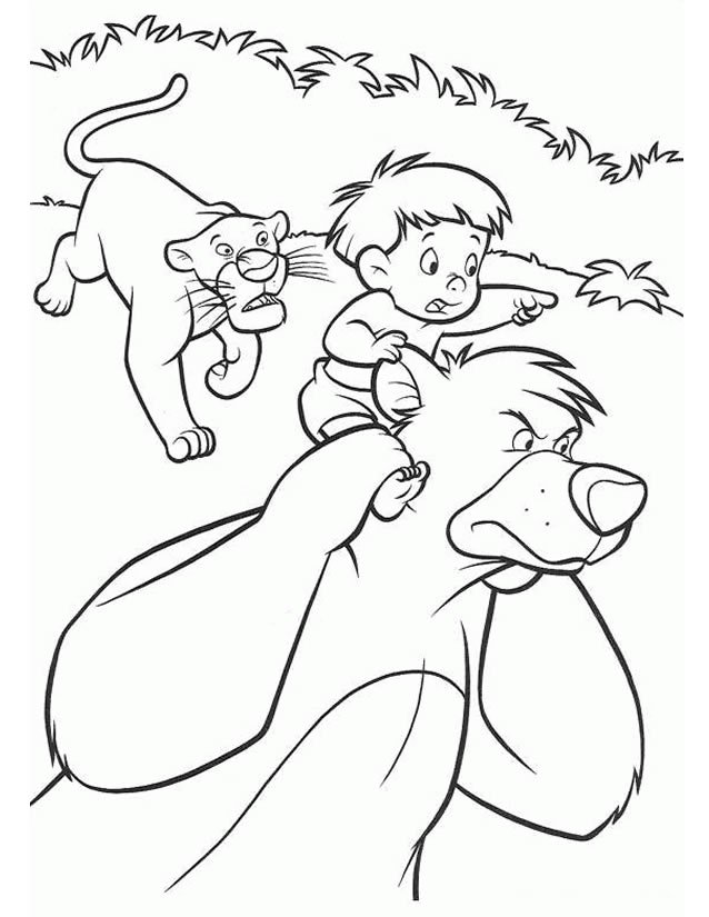 Coloriage du livre de la jungle de Disney