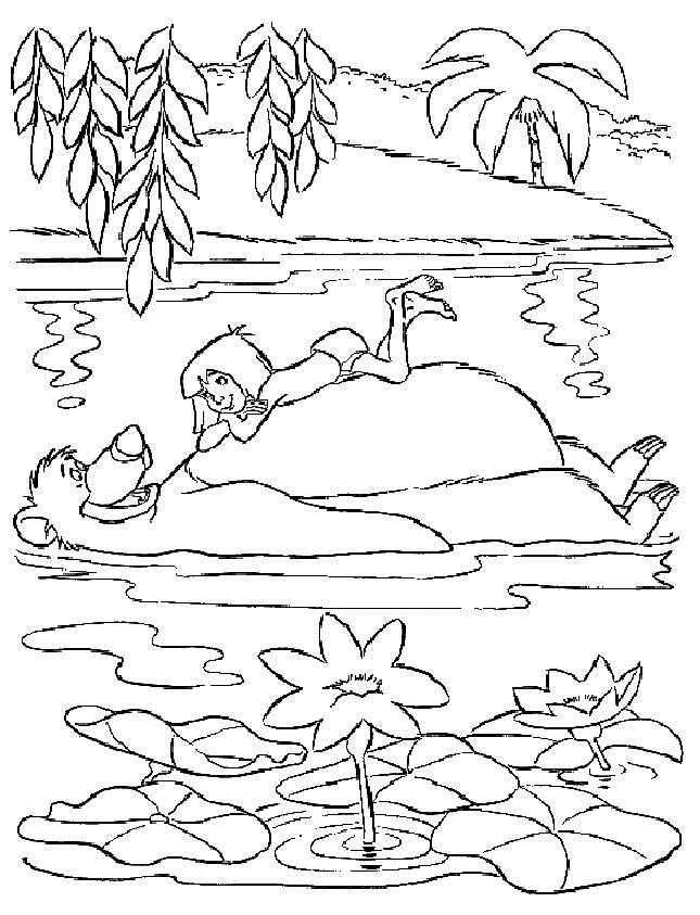 Coloriage du livre de la jungle facile