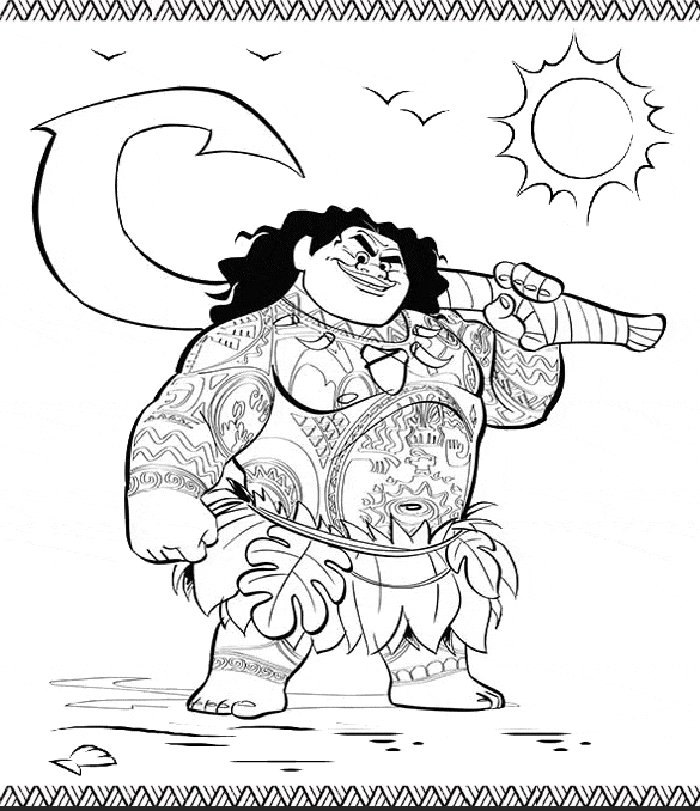 Coloriage du papa de Vaiana