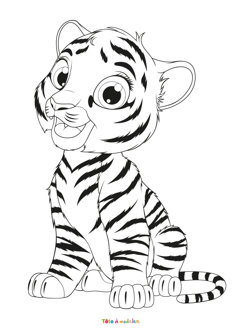 Coloriage du petit tigre