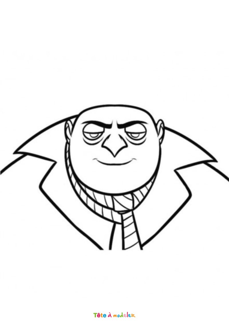 Coloriage du portrait de Gru
