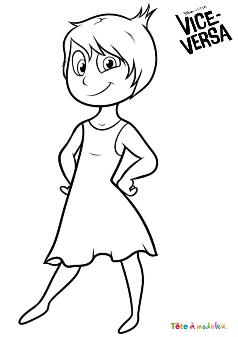 Coloriage du portrait de Joie