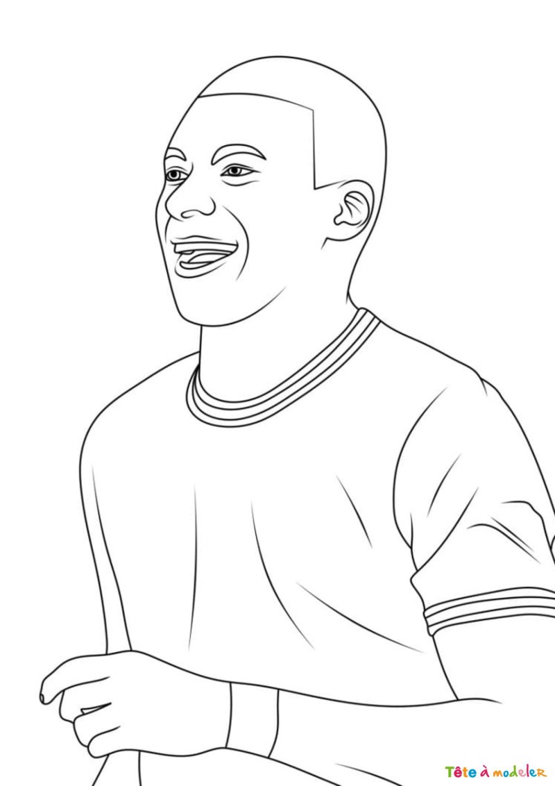 Coloriage du portrait de Mbappe