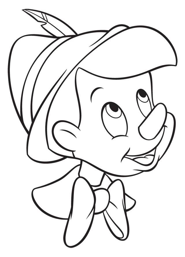 Coloriage du portrait de Pinocchio