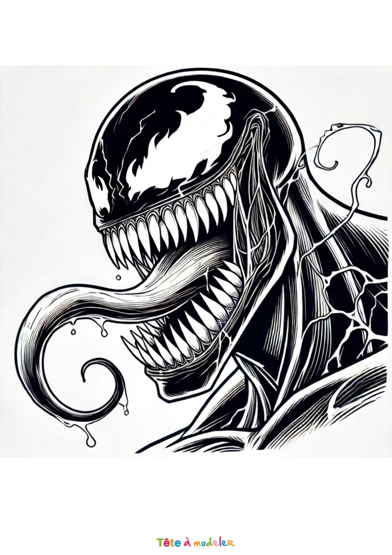 Coloriage du portrait de Venom